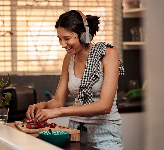 Member preparing a meal at home